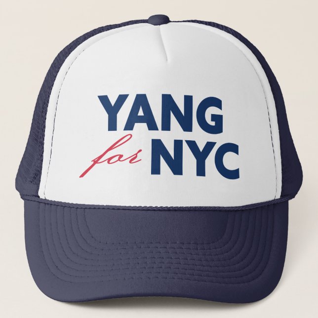 Yang for NYC New York City Mayor Election Support Trucker Hat (Front)