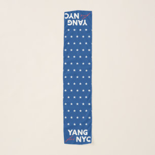 Yang for NYC White Stars Pattern Blue Scarf