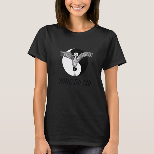 Yang Tai Chi Crane Pose Sketch   T-Shirt (Front)