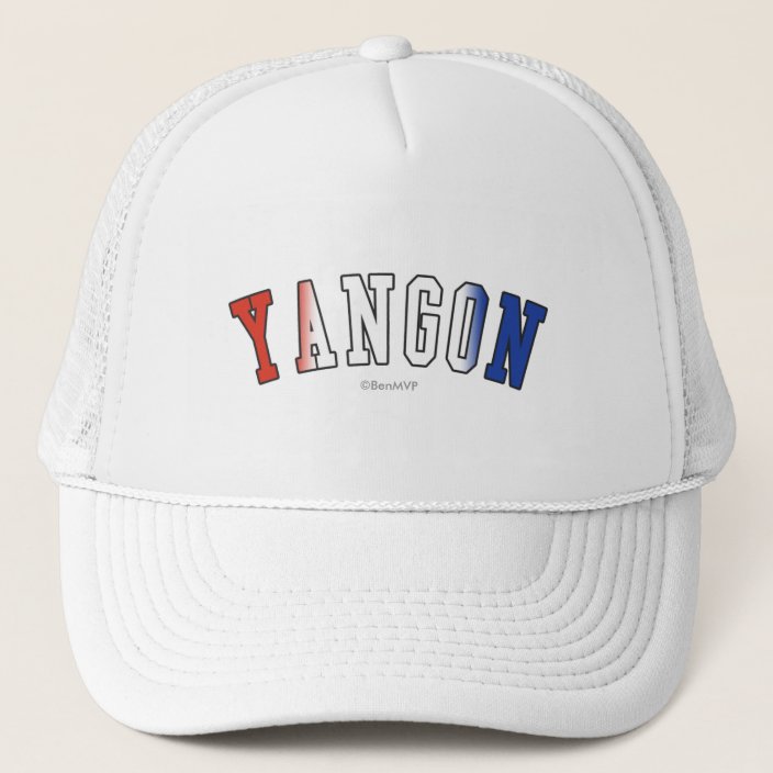 Yangon in Myanmar National Flag Colors Trucker Hat