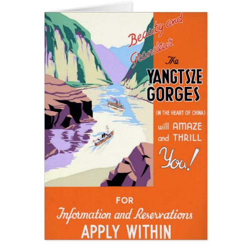 Yangtsze Yangtze Gorges China Vintage Poster