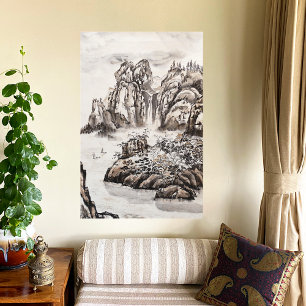 Yangze River with Waterfall Canvas Print