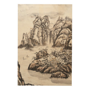 Yangze River with Waterfall Wood Wall Art