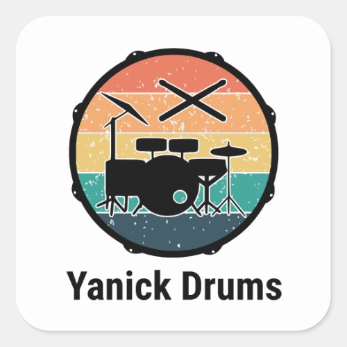 Yanick Drums Logo Square Sticker