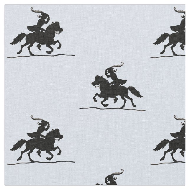Yankee Doodle silhouette print Fabric (Close Up)