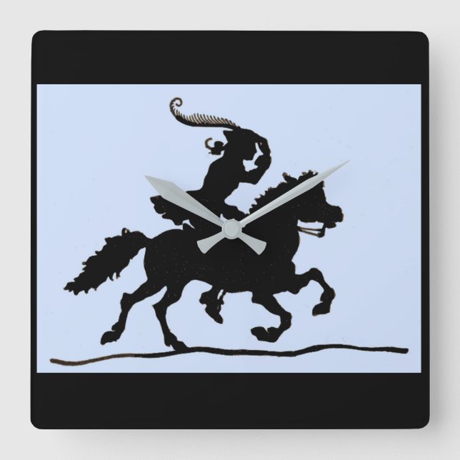 Yankee Doodle silhouette Square Wall Clock (Front)