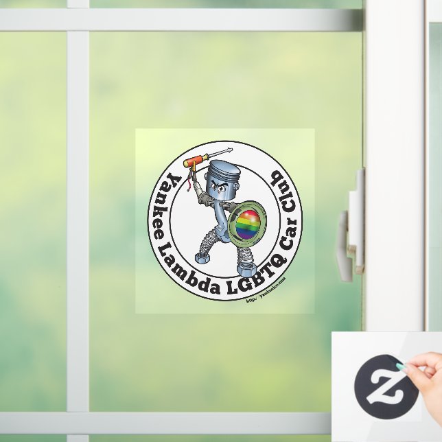 Yankee Lambda Car Club Piston Guy Window Cling (Home)