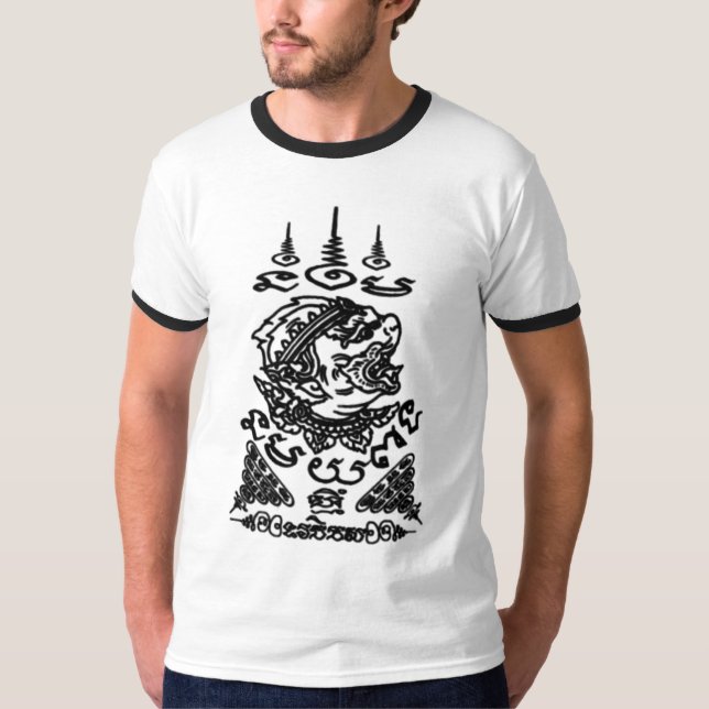 YANT BUDDHA ASIAN ART DESIGNS HANUMAN T-Shirt (Front)