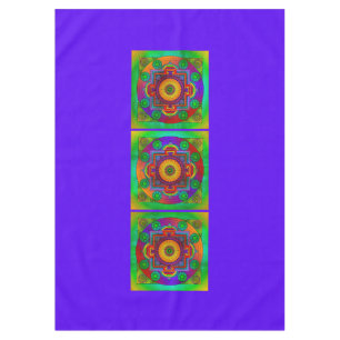 YANTRA - the great wheel - green violet Tablecloth