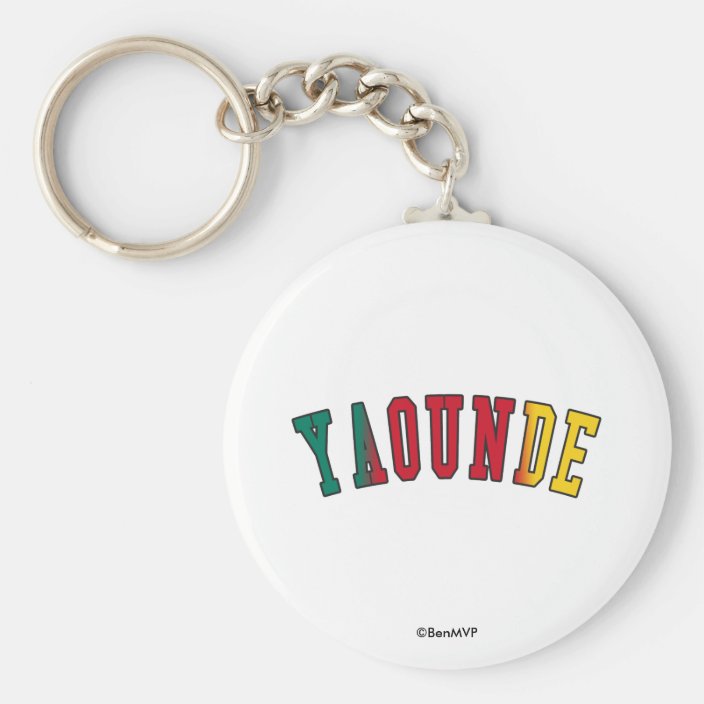 Yaounde in Cameroon National Flag Colors Keychain
