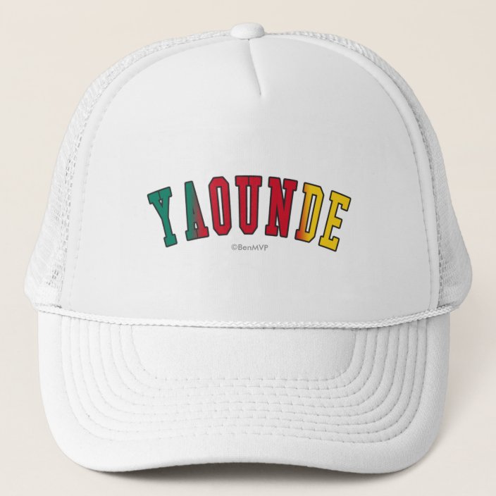 Yaounde in Cameroon National Flag Colors Trucker Hat