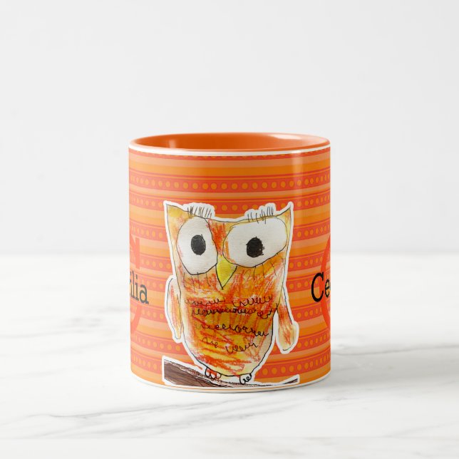 YAP | Custom Designer Owl | Youth Art Project Two-Tone Coffee Mug (Center)