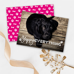 Yappy Everything Paws Dog Lover Cute Photo Pet Holiday Card