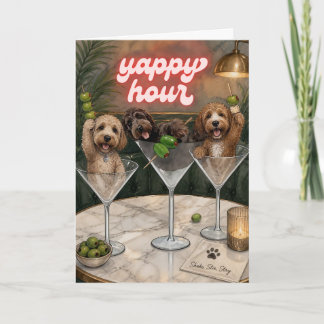 Yappy Hour Dog Cocktail Happy Hour Greeting Card