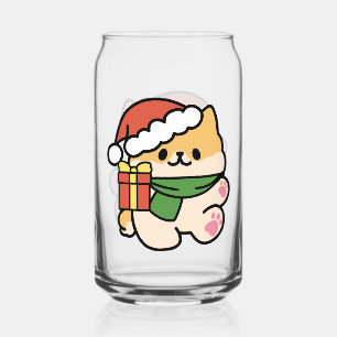 Yappy Howlidays - Cute Christmas Dog Cartoon Can Glass