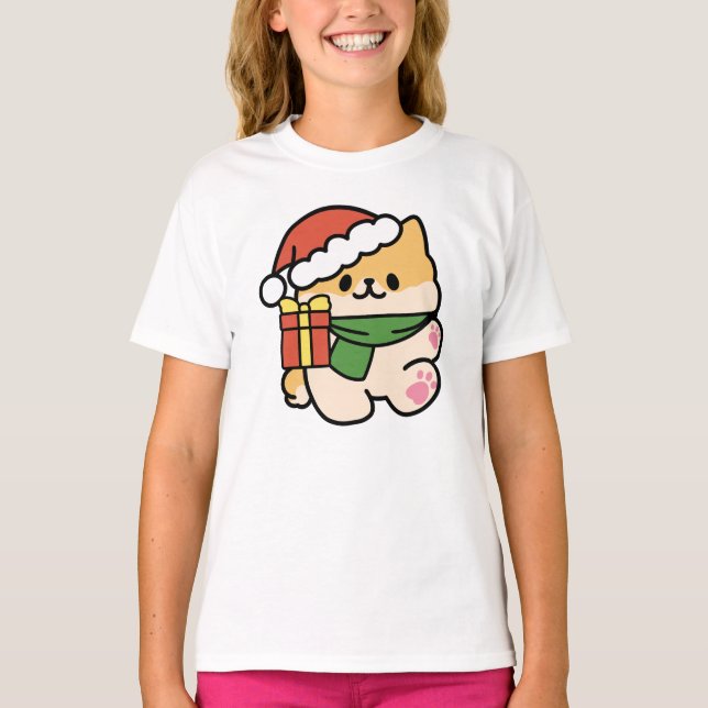 Yappy Howlidays - Cute Christmas Dog Cartoon T-Shirt (Front)