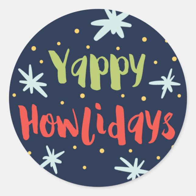 Yappy Howlidays Holiday Stickers (Front)