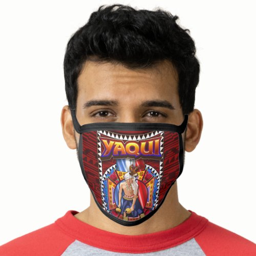 Yaqui Deer Dancer facemask on red Face Mask