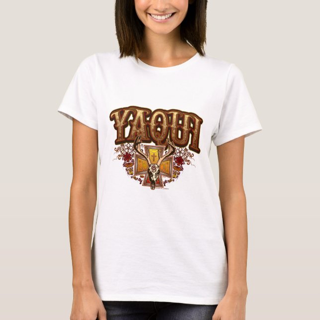 Yaqui Deer Skull design Ladies basic t-shirt (Front)