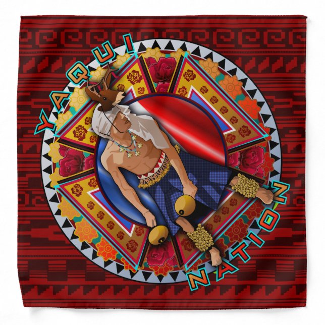 Yaqui Nation Deer Dancer art Bandana (Front)