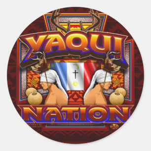 Yaqui Nation Flag Deer Dancer design sticker