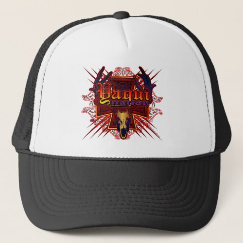 Yaqui nation skull logo trucker hat