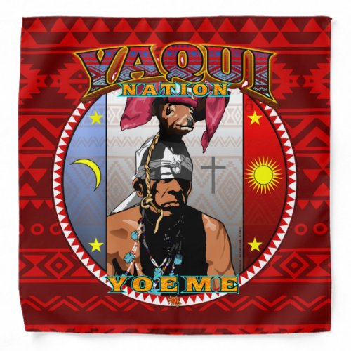 yaqui nation yoeme bandana red design