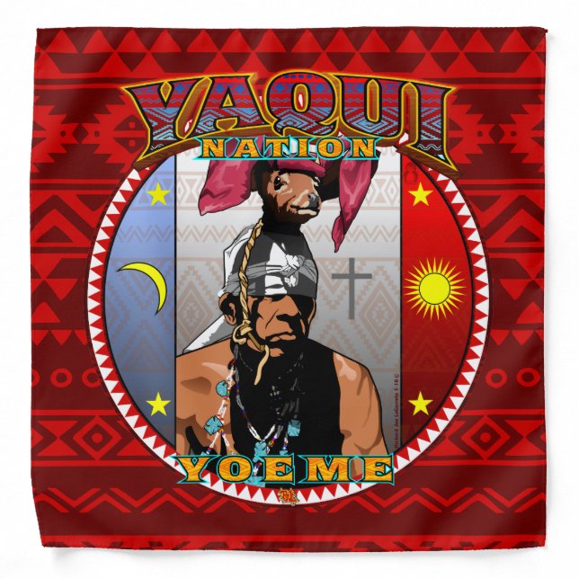 yaqui nation yoeme bandana red design (Front)