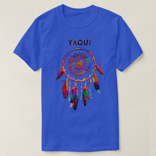 Yaqui Native Mexican Indian Colorful Dreamcatcher  T-Shirt (Design Front)