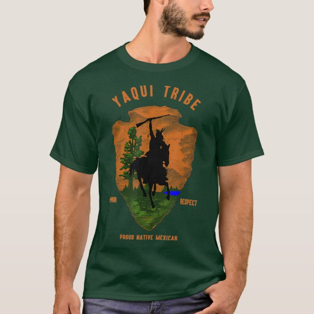 Yaqui Tribe Native Mexican Indian Proud Retro T-Shirt (Front)