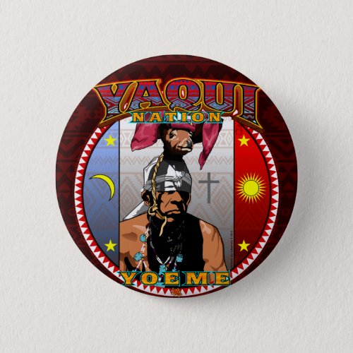 Yaqui Yoeme Deer Dancer design Button