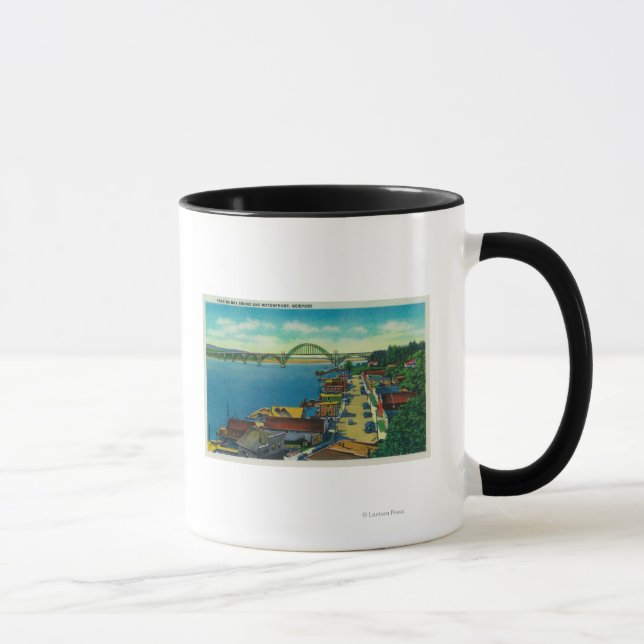 Yaquina Bay Bridge and waterfront Newport, OR Mug (Right)