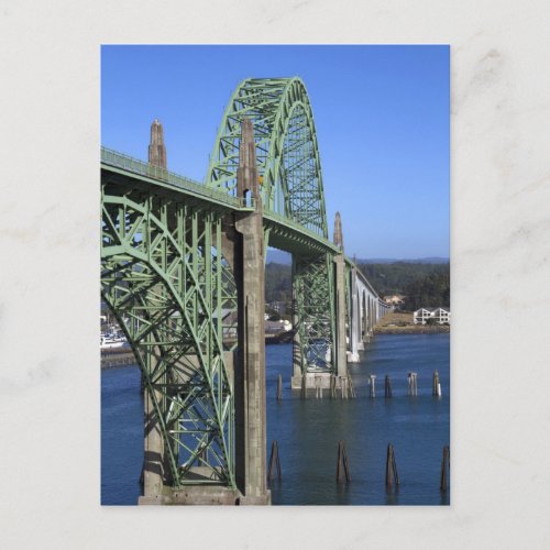 Yaquina Bay Bridge spanning the Yaquina Bay Postcard