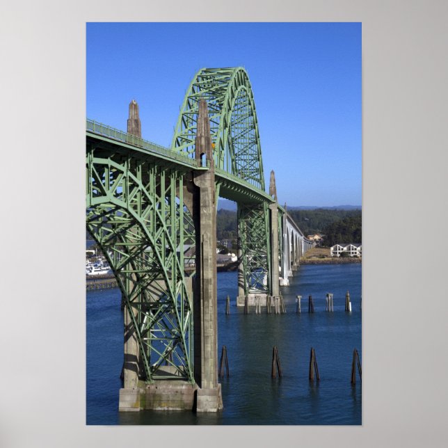 Yaquina Bay Bridge spanning the Yaquina Bay Poster (Front)