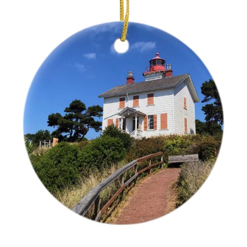 Yaquina Bay Lighthouse, Newport, Oregon Ceramic Ornament