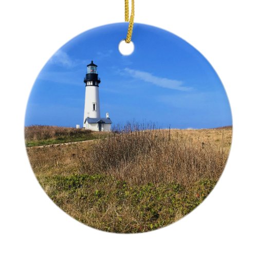 Yaquina Head Lighthouse, Newport, Oregon Ceramic Ornament