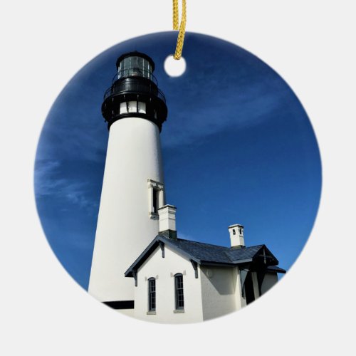 Yaquina Head Lighthouse Newport Oregon Ceramic Ornament