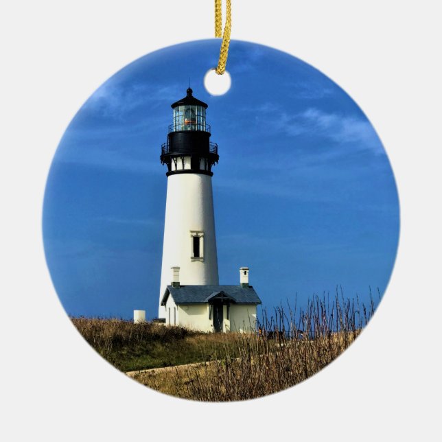 Yaquina Head Lighthouse, Newport, Oregon Ceramic Ornament (Front)