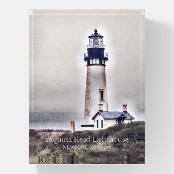 Yaquina Head Lighthouse Newport Oregon Paperweight by TheBeachBum at Zazzle
