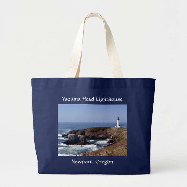 Yaquina Head Lighthouse Oregon Jumbo  Tote Bag (Front)