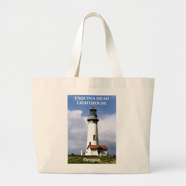 Yaquina Head Lighthouse, Oregon Large Tote Bag (Front)