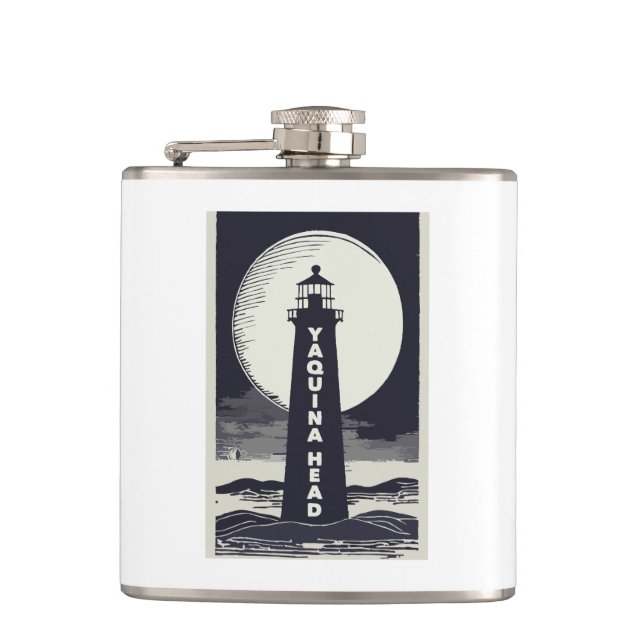 Yaquina Head Lighthouse Oregon Moon Flask (Front)
