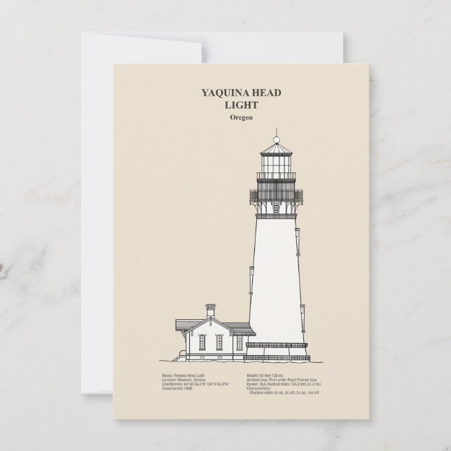 Yaquina Head Lighthouse - Oregon - SBD Note Card (Front)
