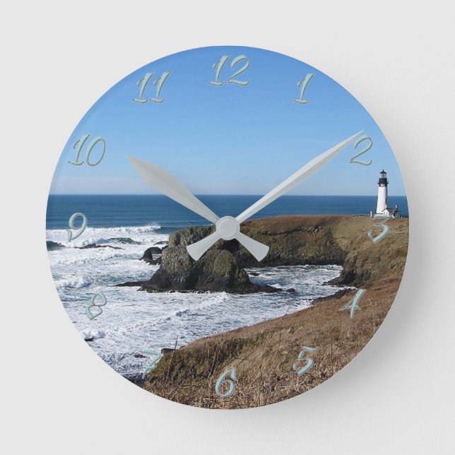 Yaquina Head Lighthouse Round Clock (Front)
