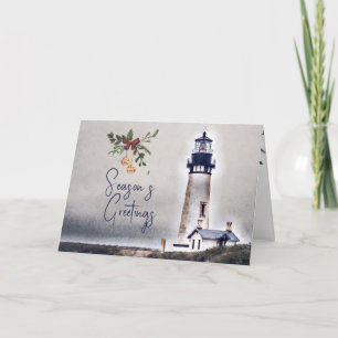 Yaquina Head Lighthouse Season's Greetings Holiday Card