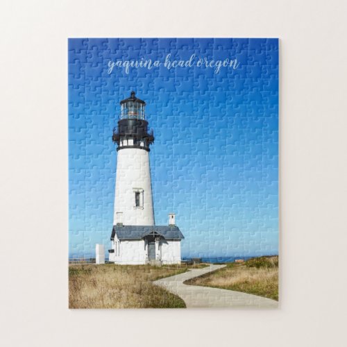 Yaquina Head Script Lighthouse Jigsaw Puzzle