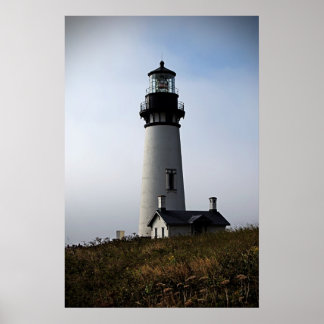 Yaquina  Lighthouse Blue Poster