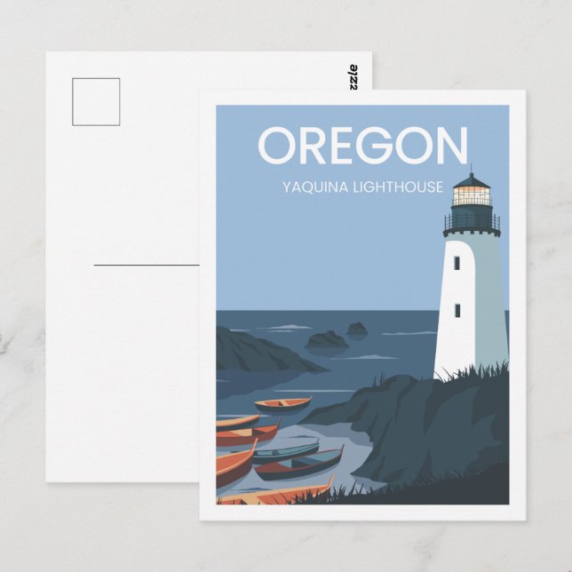 Yaquina Lighthouse Oregon USA Travel Place Postcard (Front/Back)