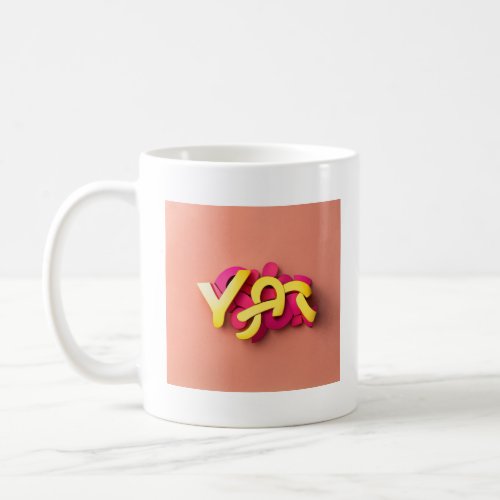 YAR Playful 3D Word Logo Tee  Coffee Mug