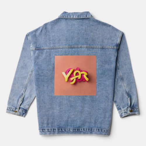 YAR Playful 3D Word Logo Tee  Denim Jacket